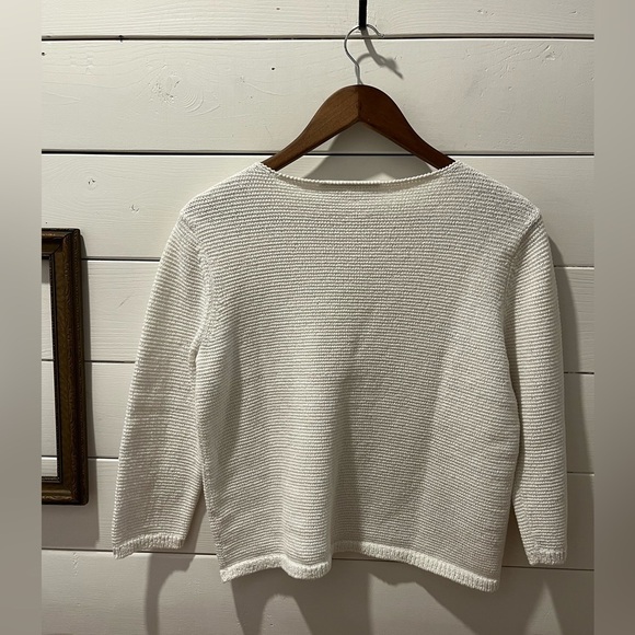 LIZ CLAIBORNE sport white 3/4 sleeves knit size M - Picture 6 of 7